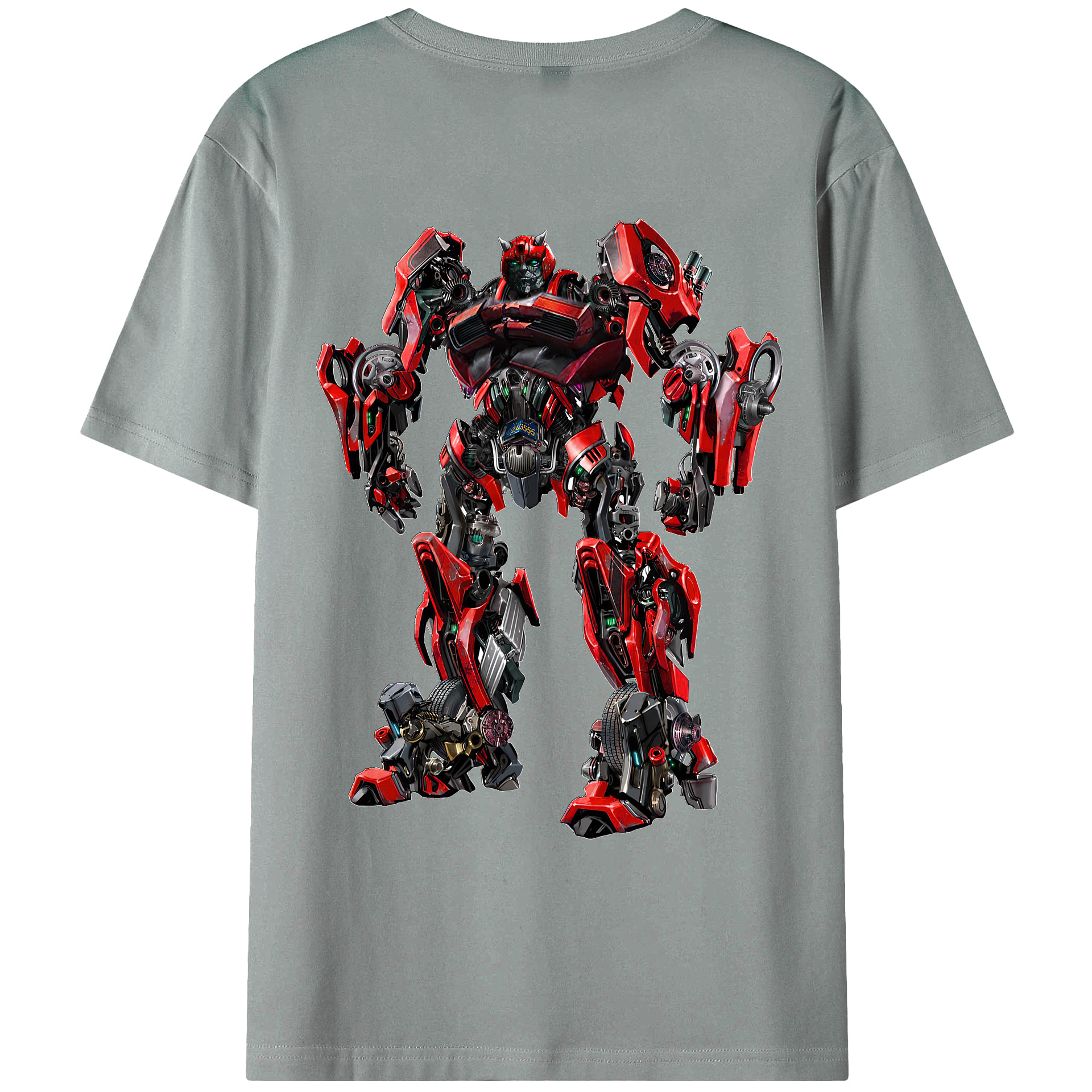 （画像用） Transformers トランスフォーマー 綿100％ メンズ半袖Tシャツ（バックプリント） 通気性